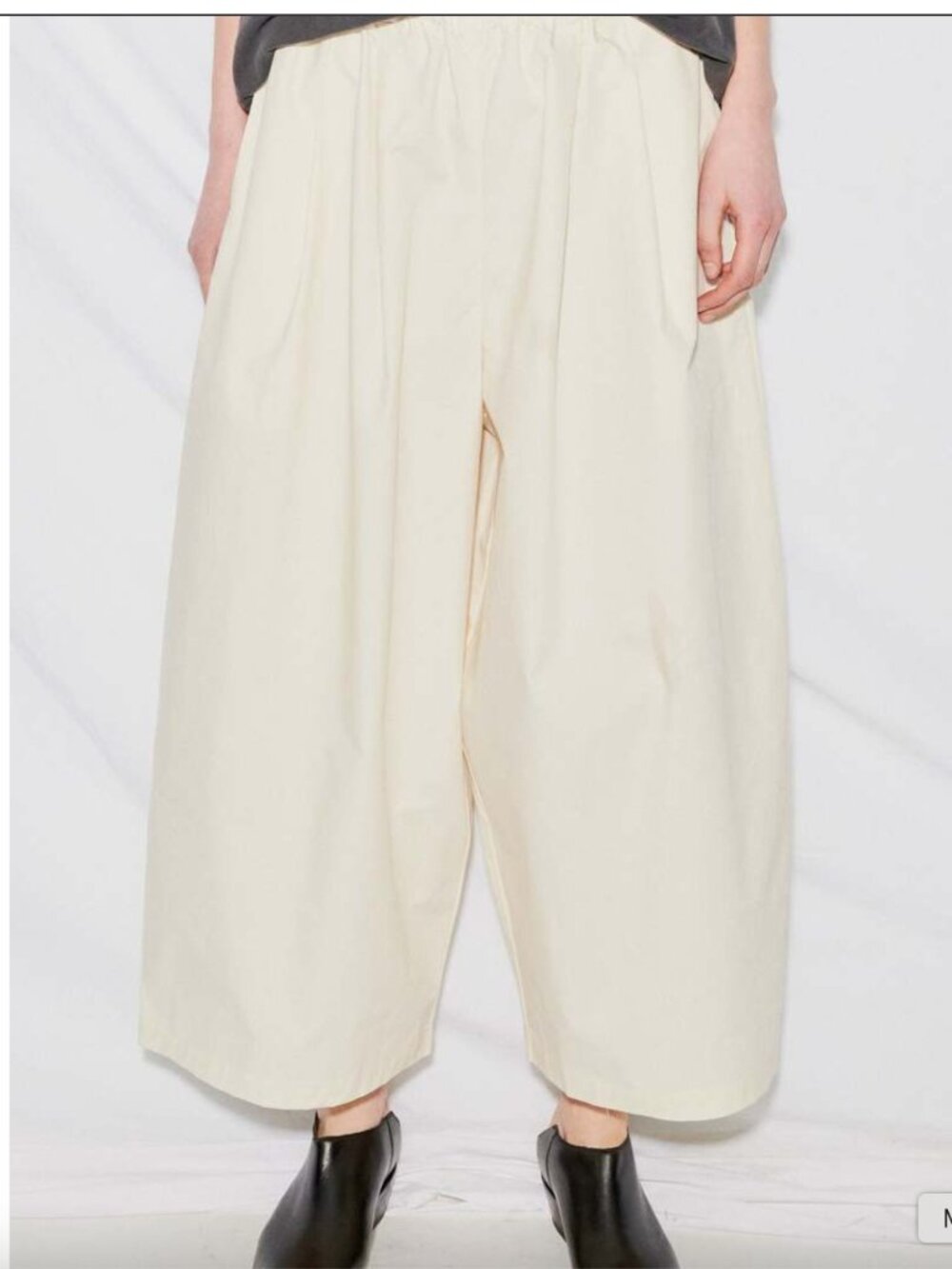 Black Crane Wide Pants in Cloud